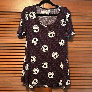 Disney Lularoe Irma Nightmare Before Christmas Jack Skellington Tunic M